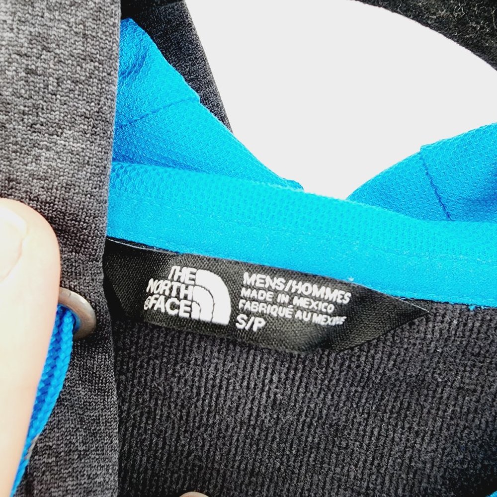 The North Face Men's Scuba Fleece Lined Sweatshirt Hoodie Blue/Grey Size Small - Picture 5 of 13